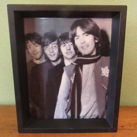 Rare Vintage Lenticular BEATLES Picture 3-D Framed Black & White Photo Print - Picture 15 of 16